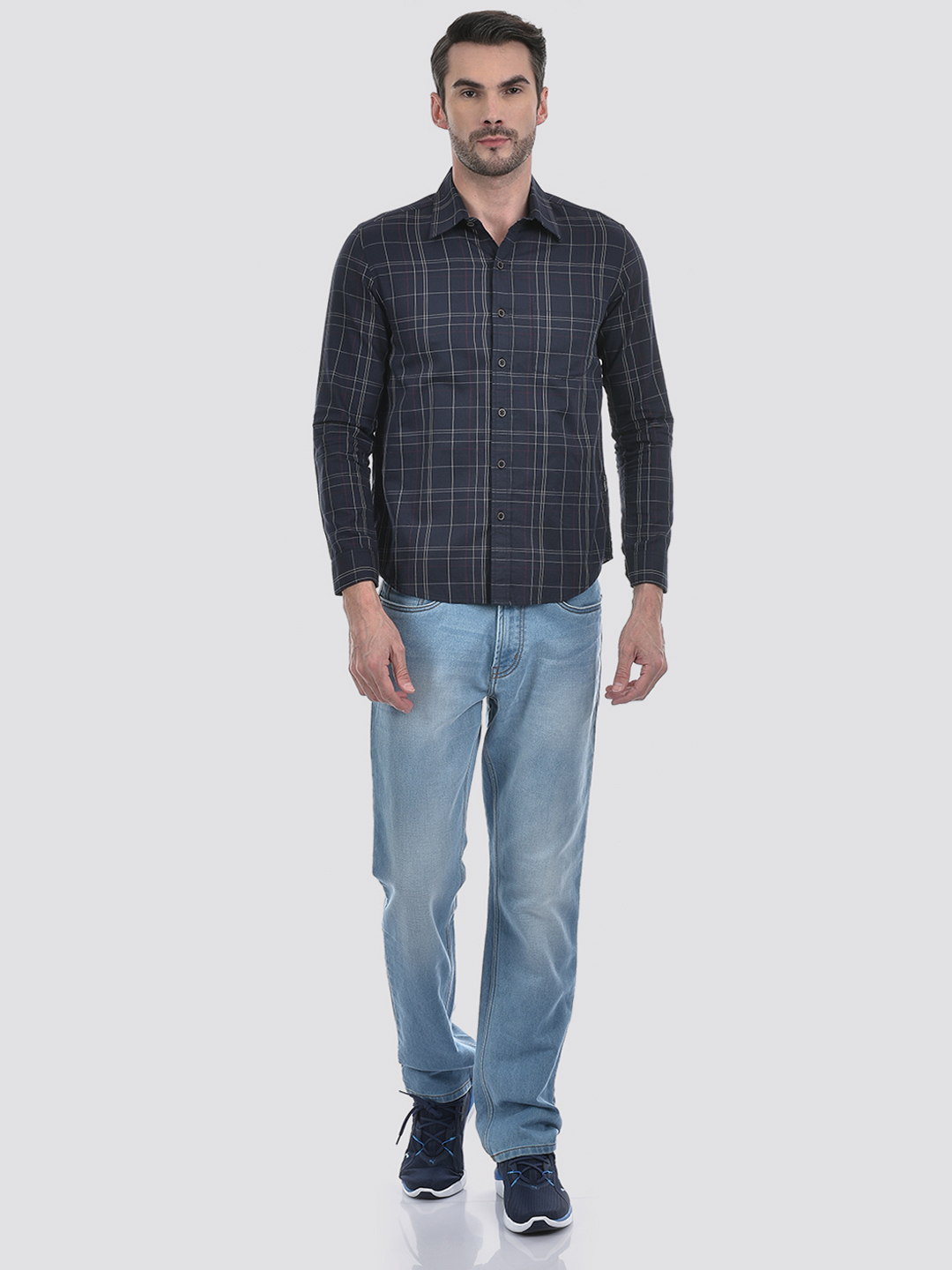 Numero Uno Men Checkered Navy Shirt
